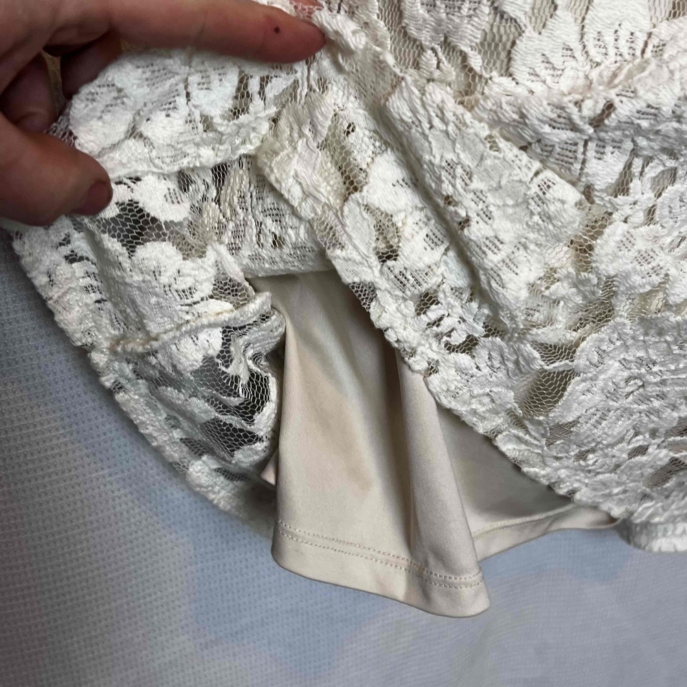 American Eagle Outfitters Ivory‎ Lace Size 6 Scoop Neck Short Sleeve Dress - Picture 6 of 9